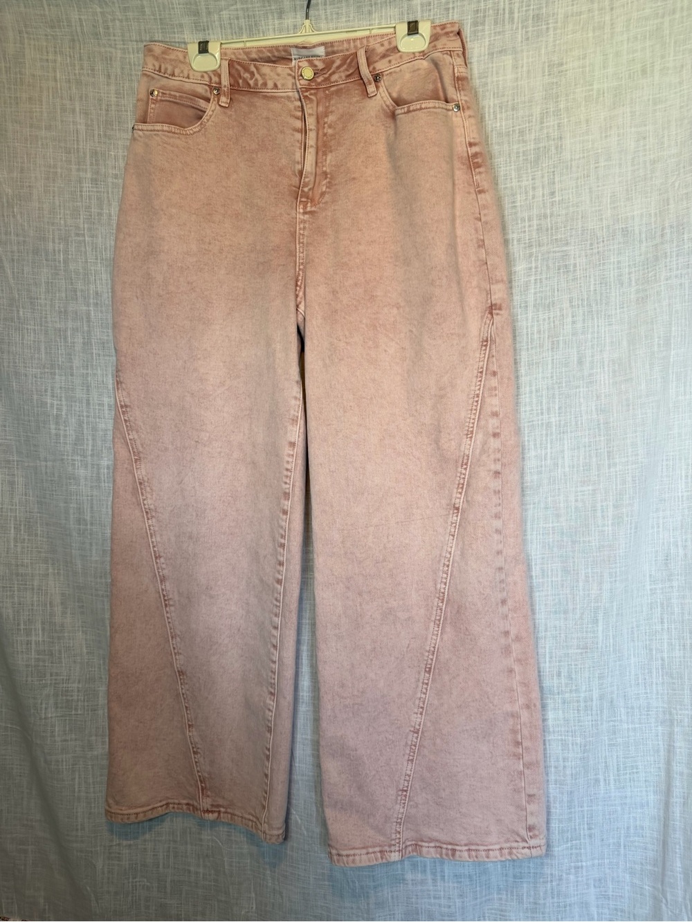 Barbiecore Coquette Avec Les Filles Strawberry Pink Wide-Leg Jeans 30 - Picture 4 of 10